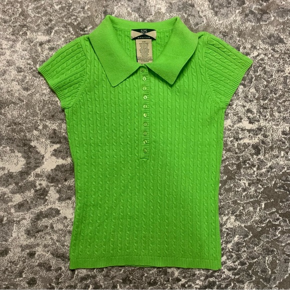 Key Lime Green Collared Sweater Shirt - Picture 5 of 7